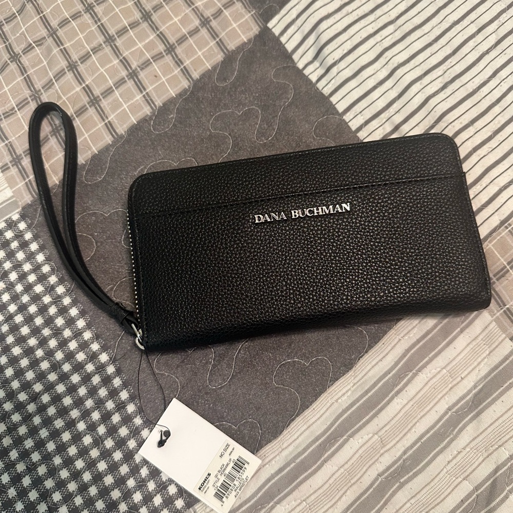 Dana Buchman Black Womans Wallet with Wrist Strap